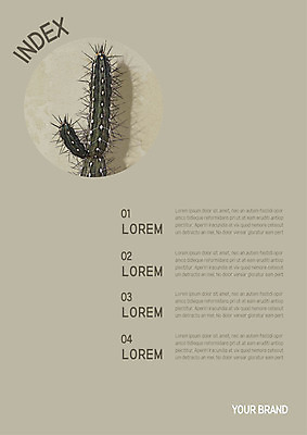 템플릿 내지 선인장 사람없음 프레젠테이션 문서템플릿 서식 레이아웃 문서 제안서 목차 보테니컬아트 이미지템플릿 AI파일 식물 파일형식 벡터