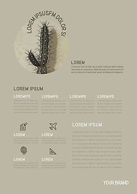 템플릿 내지 선인장 사람없음 프레젠테이션 문서템플릿 서식 레이아웃 문서 제안서 보테니컬아트 이미지템플릿 AI파일 식물 파일형식 벡터