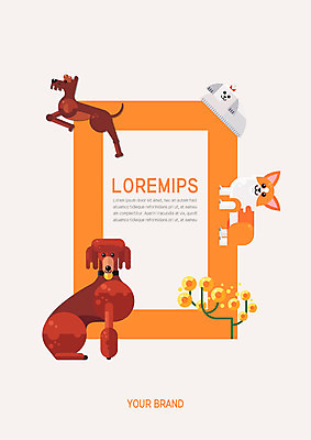 동물 템플릿 표지 여러마리 사람없음 반려동물 강아지 프레젠테이션 문서템플릿 서식 레이아웃 문서 제안서 반려 이미지템플릿 AI파일 다수 개 파일형식 벡터