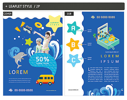 외국인 템플릿 여자 남자 ZIP 포스터 어린이 수영장 두명 여름휴가 바캉스 돌고래 전단템플릿 전단 인디자인 INDD 이미지템플릿 포유류 휴가 사람 인종 수중동물 홍보물 파일형식 여름_계절
