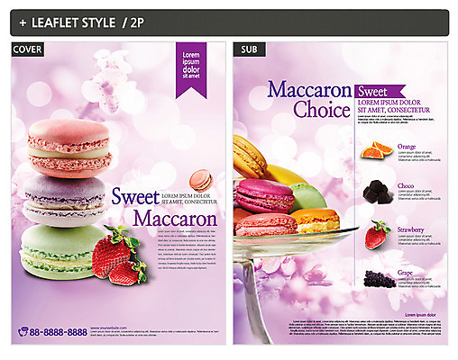 템플릿 ZIP 포스터 오렌지 딸기 포도 디저트 사람없음 초콜릿 전단템플릿 전단 마카롱 인디자인 INDD 이미지템플릿 음식 과일 홍보물 파일형식