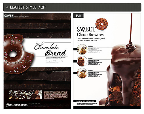 템플릿 ZIP 포스터 사람없음 초콜릿 도넛 전단템플릿 전단 브라우니 초코파이 인디자인 INDD 이미지템플릿 디저트 홍보물 파일형식