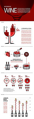 와인잔 일러스트 포도 그래프 표정 사람없음 빨간색 와인 인포그래픽 국내일러스트 AI파일 컬러 술잔 과일 주류 파일형식 벡터