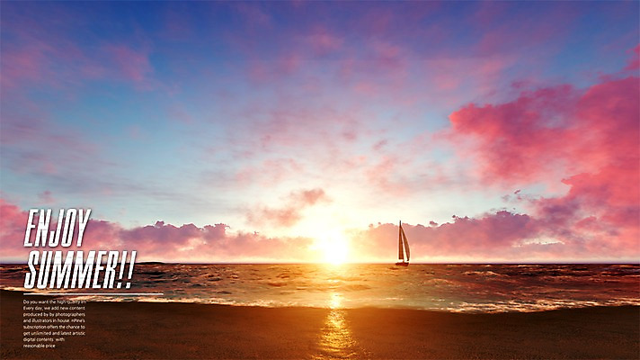주간 PSD 구름 편집이미지 바다 요트 하늘 해변 사람없음 야외 그래픽 여름 3D 노을 일몰 디지털합성 편집3D 자연요소 계절 배_교통 파일형식