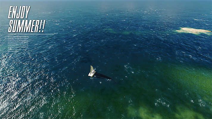 주간 PSD 편집이미지 바다 요트 사람없음 야외 그래픽 여름 3D 디지털합성 편집3D 자연요소 계절 배_교통 파일형식