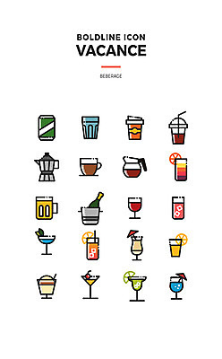 아이콘 커피 음료 사람없음 물 여름 여름휴가 바캉스 세트 와인 칵테일 캔 샴페인 시원함 라인아이콘 웹아이콘 아메리카노 소다 볼드라인 2D아이콘 AI파일 자연요소 계절 휴가 주류 파일형식 벡터 여름_계절