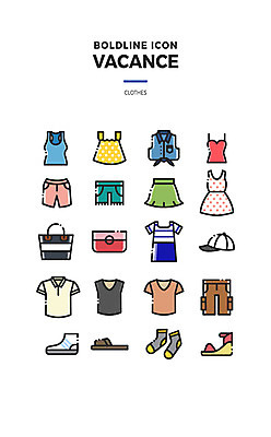 아이콘 모자 옷 원피스 운동화 신발 가방 바지 양말 슬리퍼 사람없음 여름 여름휴가 바캉스 세트 치마 다양 반팔티셔츠 쪼리 라인아이콘 클러치 웹아이콘 웨지힐 스타일 볼드라인 2D아이콘 AI파일 잡화 계절 구두 다수 티셔츠 하의 휴가 샌들 파일형식 벡터 여름_계절