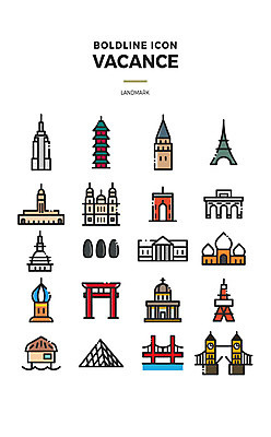 아이콘 사람없음 여름 여름휴가 바캉스 세트 에펠탑 라인아이콘 웹아이콘 대성당 토리이 갈라타타워 도쿄타워 랜드마크 런던브릿지 루브르박물관 술탄하산모스크 스톤헨지 엠파이어스테이트빌딩 파고다 볼드라인 2D아이콘 AI파일 건축물 계절 휴가 이스탄불 빌딩 성당 탑 일본 다리_건축물 박물관 런던 신사_건축물 파리 파일형식 벡터 여름_계절