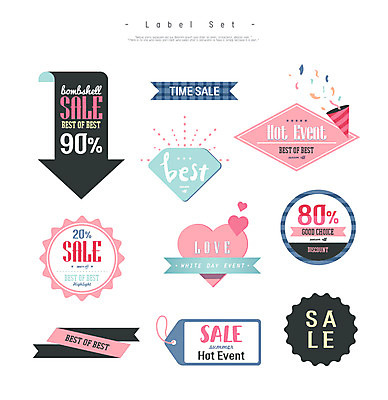 리본 일러스트 폭죽 이벤트 사람없음 세트 라벨 세일 하트 국내일러스트 AI파일 모양 프레임 파일형식 벡터