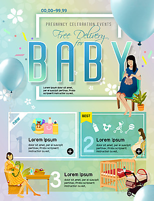 PSD 템플릿 여자 웹템플릿 엄마 이벤트페이지 이벤트 성인 세명 임산부 아기용품 아기 유모차 풍선 아기침대 이미지템플릿 가족 사람 임신 침대 오브젝트 페이지 파일형식