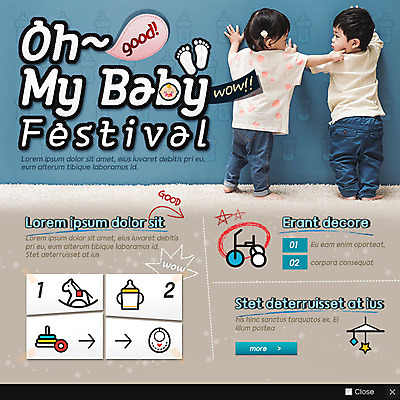 PSD 템플릿 여자 남자 웹템플릿 팝업 이벤트팝업 웹팝업 이벤트 두명 장난감 자전거 한국인 아기 목마 턱받이 이미지템플릿 사람 동양인 바이크 아기용품 파일형식