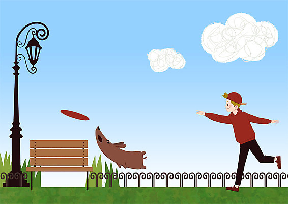 전신 PSD 구름 한마리 라이프스타일 공원 남자 가로등 벤치 일러스트 청소년 한명 강아지 즐거움 원반 반려 원반던지기 국내일러스트 자연요소 1 공공시설 감정 스포츠용품 의자 사람 생활 반려동물 개 파일형식