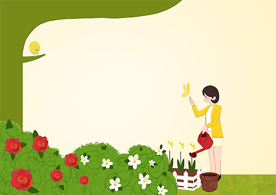 전신 PSD 라이프스타일 응시 여자 꽃 나비 일러스트 조류 한명 서기 웃음 성인 물뿌리개 즐거움 물주기 국내일러스트 식물 동물 1 시선 감정 곤충 모션 표정 사람 생활 파일형식