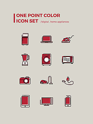 아이콘 생활용품 사람없음 노트북 스마트폰 세트 태블릿 카메라 텔레비전 다양 가전제품 전자레인지 웹아이콘 냉장고 청소기 세탁기 다리미 충전기 사운드믹서 2D아이콘 AI파일 음향기기 다수 전자제품 핸드폰 스마트기기 기계 레인지 청소도구 오브젝트 충전 파일형식 벡터