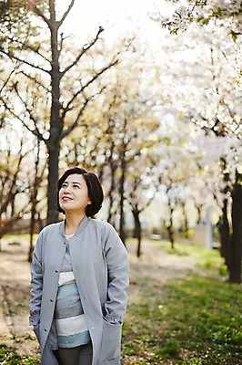 포토 JPG 주간 나무 응시 공원 여자 꽃 중년 50대 중년라이프 한명 서기 미소 상반신 야외 앞모습 아웃포커스 한국인 벚꽃 꽃구경 중년여자한명만 국내포토 자연요소 식물 1 라이프스타일 시선 공공시설 뷰포인트 모션 촬영기법 표정 사람 동양인 성인 여자한명만 중년여자만 파일형식