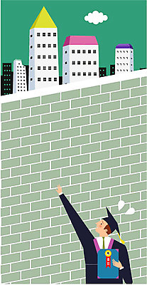 구름 남자 일러스트 회사 비즈니스 졸업 직장 한명 서기 상반신 성인 건물 담장 구직 좌절 졸업장 취업준비생 국내일러스트 AI파일 자연요소 1 건축물 교육 감정 컨셉 모션 사람 파일형식 벡터