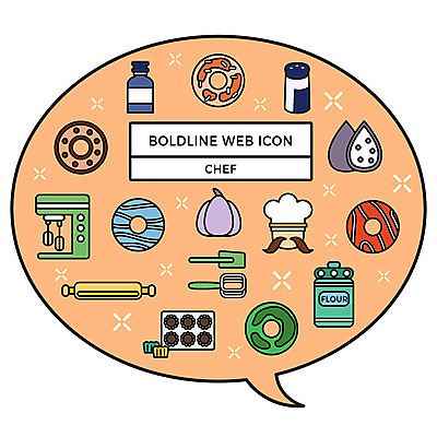 아이콘 얼굴 말풍선 마늘 틀 사람없음 요리사 기계 도구 도넛 밀가루 웹아이콘 밀대 후추 카툰스타일 볼드라인 직업아이콘 2D아이콘 AI파일 직업 채소 주방용품 디저트 신체부위 가루 라인아이콘 향신료 파일형식 벡터