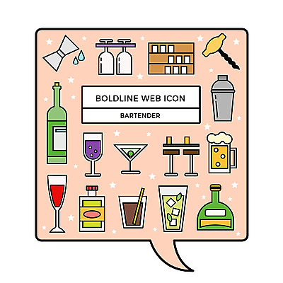 아이콘 말풍선 유리병 잔 생맥주 사람없음 와인 바 진열장 웹아이콘 바텐더 양주 카툰스타일 와인오프너 건조대 모히토 볼드라인 직업아이콘 2D아이콘 AI파일 식기 병_용기 건조 맥주 주류 칵테일 라인아이콘 병따개 파일형식 벡터