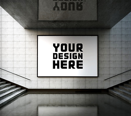 PSD 편집 편집이미지 간판 광고판 실내 사람없음 그래픽 3D 계단 디지털합성 합성 디자인소스 지하도 디지털아트 목업 편집3D 알림판 내부 보행로 판 파일형식 편집소스