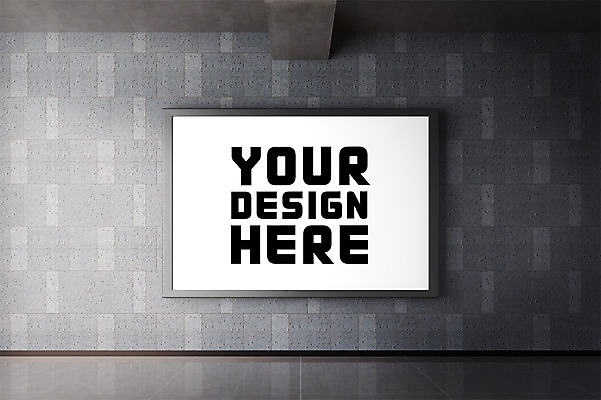 PSD 편집 편집이미지 벽 간판 광고판 실내 사람없음 그래픽 3D 디지털합성 합성 디자인소스 지하도 디지털아트 목업 편집3D 알림판 내부 보행로 판 파일형식 편집소스