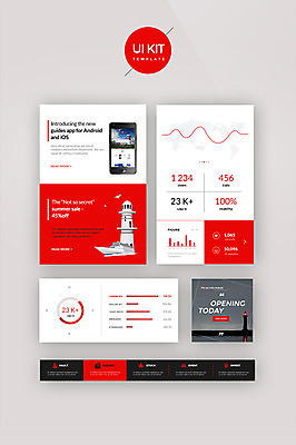 PSD 템플릿 바다 웹템플릿 야경 디자인시안 그래프 등대 사람없음 빨간색 스마트폰 세트 홈페이지 UI UI키트 이미지템플릿 컬러 핸드폰 스마트기기 야간 파일형식 풍경_경치