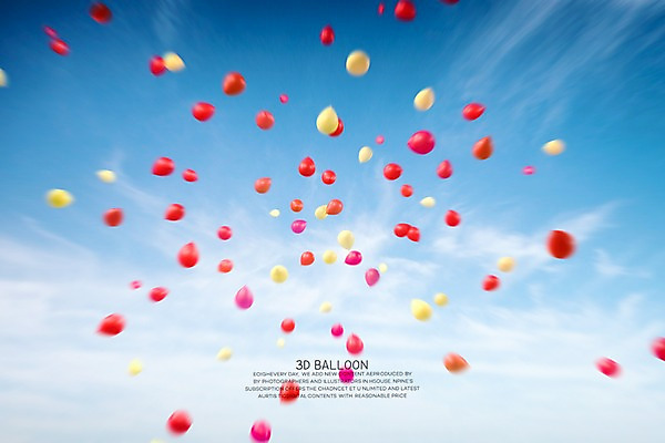 PSD 구름 편집이미지 하늘 사람없음 그래픽 3D 여러개 디지털합성 풍선 편집3D 자연요소 다수 파일형식