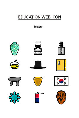 아이콘 한국전통 교육 사람없음 책 세트 귀여움 다양 역사 태극기 청사초롱 웹아이콘 하회탈 첨성대 고인돌 빗살무늬토기 염전 청동거울 청자 측우기 2D아이콘 AI파일 갓모자 모자_잡화 전통 다수 컨셉 유물 전통소품 한국 기구 경주_경상북도 무덤 국기 국보 시설 탈 토기 청동기 초롱 파일형식 벡터