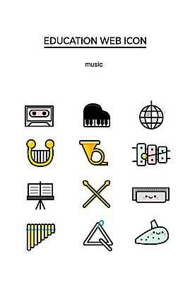 아이콘 교육 악기 음악 사람없음 세트 귀여움 다양 건반 피아노 악보 트라이앵글 테이프 웹아이콘 트럼펫 미러볼 하프 실로폰 하모니카 드럼스틱 오카리나 팬플룻 2D아이콘 AI파일 다수 컨셉 현악기 문화예술 문구용품 타악기 관악기 장식 건반악기 금관악기 파일형식 벡터