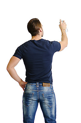 포토 JPG 해외이미지 남자 벽 백그라운드 한명 사람 페인트 공백 흰색 기록 그리기 메시지 그림 분무기 해외202004 해외포토 1 컬러 모션 파일형식 이미지허브