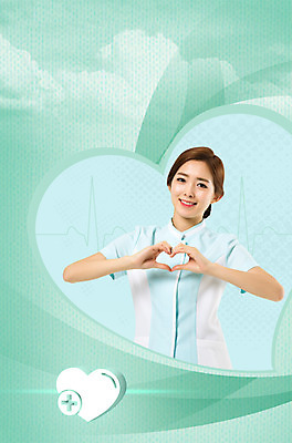PSD 편집이미지 여자 의학 건강 한명 서기 미소 상반신 20대 성인 앞모습 한국인 간호사 하트 손하트 성인여자한명만 이미지편집 모양 1 뷰포인트 모션 표정 사람 동양인 손짓 청년 의료진 여자한명만 성인여자만 파일형식
