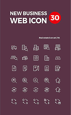 아이콘 비즈니스 부동산 빌딩 사람없음 건물 세트 이사 땅 라인아이콘 검색 문서 웹아이콘 이삿짐 계약서 서명 매물 찾기 2D아이콘 AI파일 건축물 모션 재산 파일형식 벡터