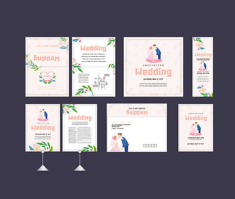 템플릿 배너템플릿 여자 남자 신부 신랑 결혼 나뭇잎 이벤트 여러명 세트 현수막 하트 전단 청첩장 엽서 초대장 약도 소봉투 행사세트 행사템플릿 AI파일 모양 배너 다수 잎 지도 편지봉투 카드_감사 사람 편지 홍보물 파일형식 벡터