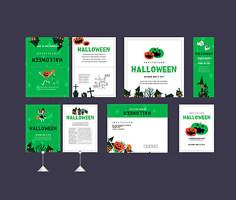 템플릿 배너템플릿 이벤트 사람없음 세트 할로윈 현수막 빗자루 전단 엽서 초대장 약도 잭오랜턴 소봉투 행사세트 행사템플릿 AI파일 배너 지도 편지봉투 카드_감사 편지 청소도구 홍보물 파일형식 벡터