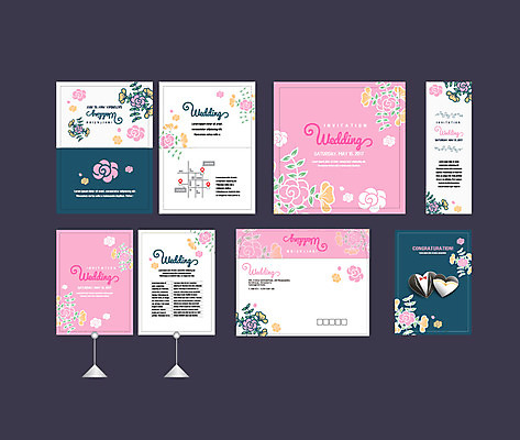 템플릿 배너템플릿 꽃 결혼 이벤트 사람없음 세트 현수막 전단 청첩장 엽서 초대장 약도 소봉투 행사세트 행사템플릿 AI파일 식물 배너 지도 편지봉투 카드_감사 편지 홍보물 파일형식 벡터