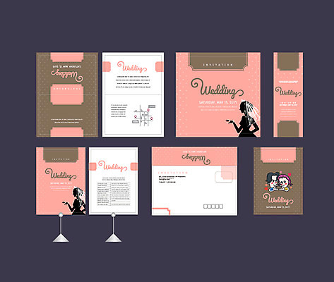 템플릿 배너템플릿 여자 남자 실루엣 결혼 이벤트 여러명 세트 현수막 전단 청첩장 엽서 초대장 약도 소봉투 행사세트 행사템플릿 AI파일 배너 다수 지도 편지봉투 카드_감사 촬영기법 사람 편지 홍보물 파일형식 벡터