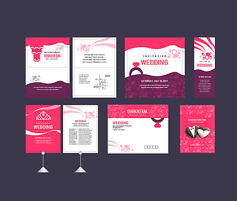 템플릿 배너템플릿 분홍색 결혼 이벤트 사람없음 세트 케이크 현수막 반지 전단 청첩장 엽서 초대장 약도 소봉투 행사세트 행사템플릿 AI파일 배너 컬러 지도 장신구 디저트 편지봉투 카드_감사 편지 홍보물 파일형식 벡터