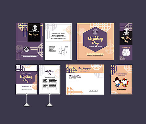 템플릿 배너템플릿 여자 남자 결혼 이벤트 두명 세트 현수막 한복 전통혼례 전단 청첩장 엽서 초대장 약도 소봉투 행사세트 행사템플릿 AI파일 한국전통 배너 지도 편지봉투 카드_감사 사람 전통의상 편지 전통의례 홍보물 파일형식 벡터