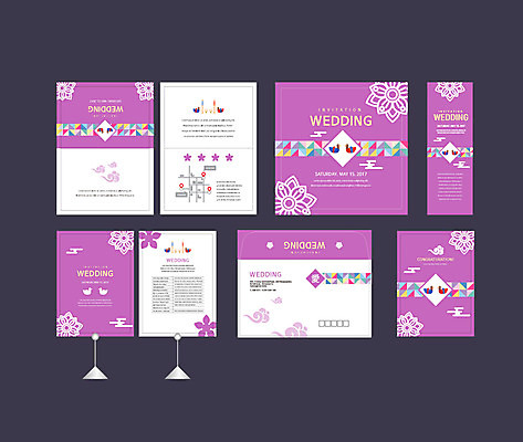 템플릿 배너템플릿 결혼 이벤트 사람없음 세트 보라색 현수막 전단 청첩장 엽서 초대장 약도 청둥오리 소봉투 행사세트 행사템플릿 AI파일 배너 컬러 지도 편지봉투 카드_감사 오리 편지 홍보물 파일형식 벡터