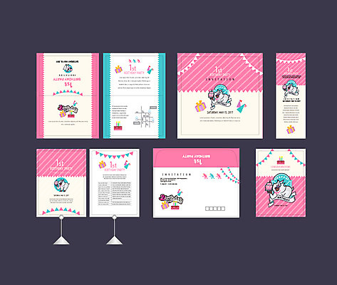 템플릿 배너템플릿 여러마리 이벤트 사람없음 선물상자 세트 현수막 생일 전단 엽서 초대장 약도 첫돌 소봉투 행사세트 행사템플릿 AI파일 배너 기념일 다수 지도 편지봉투 카드_감사 선물 상자 편지 홍보물 파일형식 벡터