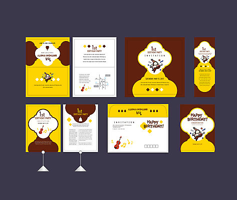 템플릿 배너템플릿 여러마리 이벤트 사람없음 세트 현수막 원숭이 생일 전단 엽서 초대장 약도 생일카드 첫돌 소봉투 행사세트 행사템플릿 AI파일 배너 기념일 다수 지도 포유류 편지봉투 카드_감사 편지 홍보물 파일형식 벡터