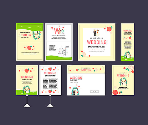 템플릿 배너템플릿 여자 남자 꽃 결혼 이벤트 여러명 세트 현수막 전단 청첩장 엽서 초대장 약도 소봉투 행사세트 행사템플릿 AI파일 식물 배너 다수 지도 편지봉투 카드_감사 사람 편지 홍보물 파일형식 벡터