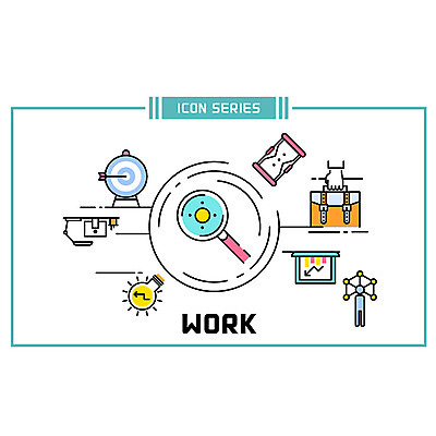 서류가방 일러스트 전구 돋보기 그래프 화살 사람없음 노트북 스탠드 업무 과녁판 모래시계 공유 국내일러스트 AI파일 모래 시계 가방 조명 전자제품 작업 파일형식 벡터