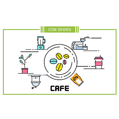 커피 일러스트 사람없음 카페 원두 믹서 테이크아웃 그라인더 커피나무 커피열매 테이크아웃컵 국내일러스트 AI파일 나무 열매 음료 컵 상점 커피용품 파일형식 벡터