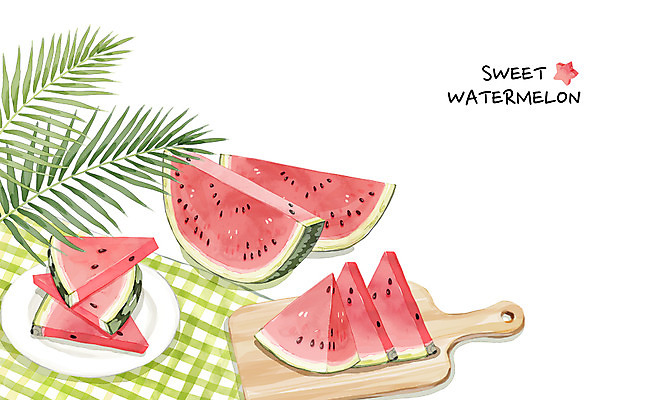 PSD 별 백그라운드 일러스트 나뭇잎 여름음식 수채화 수박 도마 사람없음 여름 여름휴가 바캉스 시원함 여름라이프 제철음식 제철과일 과채 국내일러스트 자연요소 라이프스타일 계절 음식 잎 채소 과일 주방용품 휴가 제철 파일형식 여름_계절