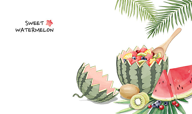 PSD 백그라운드 과일 일러스트 나뭇잎 여름음식 수채화 수박 키위 사람없음 여름 여름휴가 바캉스 숟가락 시원함 블루베리 수박화채 여름라이프 제철음식 제철과일 과채 국내일러스트 라이프스타일 계절 음식 잎 채소 휴가 수저 제철 화채 파일형식 여름_계절
