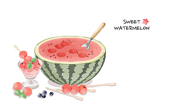 PSD 백그라운드 일러스트 여름음식 수채화 수박 사람없음 여름 여름휴가 바캉스 숟가락 꼬치 시원함 블루베리 여름라이프 제철음식 제철과일 과채 국내일러스트 라이프스타일 계절 음식 채소 과일 휴가 수저 제철 파일형식 여름_계절