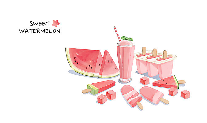 PSD 백그라운드 일러스트 아이스크림 여름음식 수채화 수박 사람없음 여름 여름휴가 바캉스 시원함 막대아이스크림 슬러쉬 여름라이프 제철음식 제철과일 과채 국내일러스트 라이프스타일 계절 음식 채소 과일 휴가 디저트 제철 파일형식 여름_계절