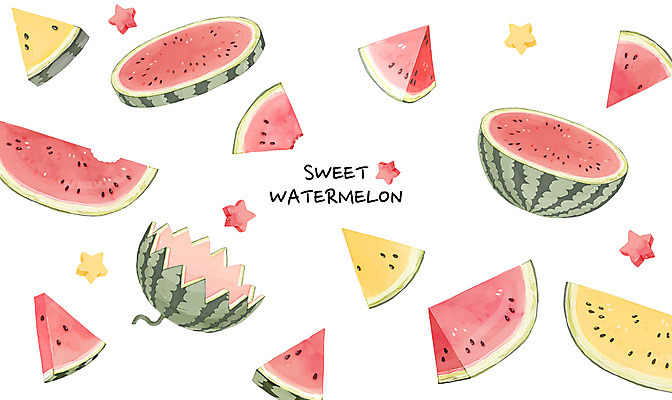 PSD 별 백그라운드 패턴 일러스트 여름음식 수채화 수박 사람없음 여름 여름휴가 바캉스 시원함 여름라이프 블랙망고수박 제철음식 제철과일 과채 국내일러스트 자연요소 라이프스타일 계절 음식 무늬 채소 과일 휴가 제철 파일형식 여름_계절