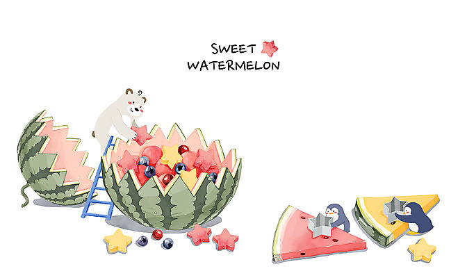 PSD 백그라운드 일러스트 사다리 곰 여름음식 수채화 수박 세마리 사람없음 여름 여름휴가 바캉스 시원함 펭귄 여름라이프 화채 블랙망고수박 제철음식 제철과일 과채 국내일러스트 동물 라이프스타일 계절 음식 채소 과일 포유류 조류 휴가 3 도구 여름간식 제철 파일형식 여름_계절