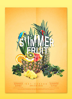 PSD 편집이미지 포스터 잎 두마리 오렌지 여름음식 수박 키위 타이포그라피 사람없음 여름 노란색 파인애플 앵무새 참외 제철음식 제철과일 이미지편집 식물 문자 계절 음식 컬러 2 과일 조류 열대과일 제철 파일형식 여름_계절